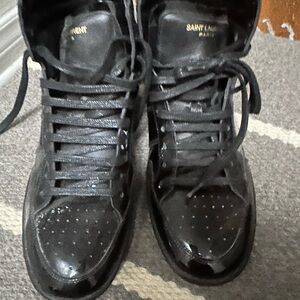 Saint Laurent Men's Black High-Top Sneakers